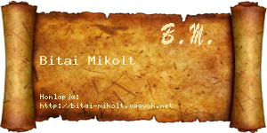 Bitai Mikolt névjegykártya
